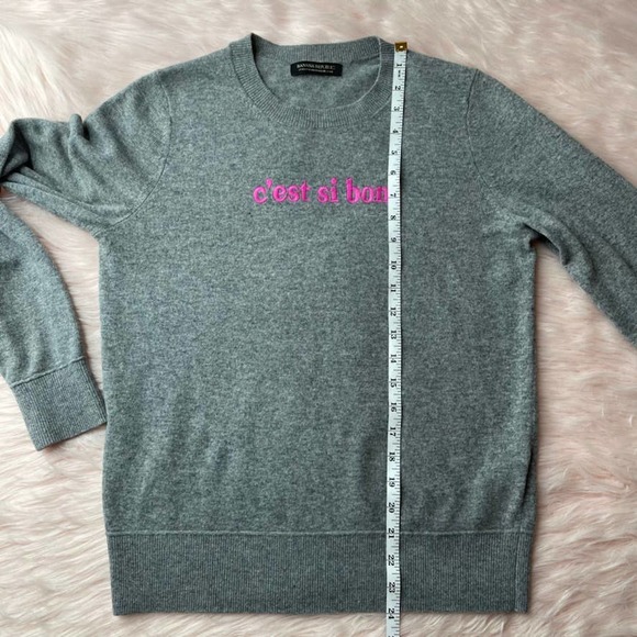 BANANA REPUBLIC Merino Wool Sweater C'est Si Bon Long Sleeve Gray - Size Small - Picture 9 of 10